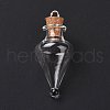 Teardrop Glass Cork Bottle Pendants AJEW-A041-01D-1
