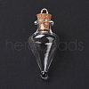 Teardrop Glass Cork Bottle Pendants AJEW-A041-01D-1