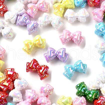 UV Plating Opaque Acrylic Beads X-MACR-F083-07-1