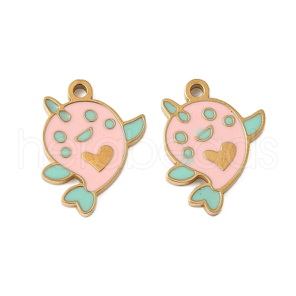 304 Stainless Steel Enamel Pendants STAS-Z139-03G-01-1
