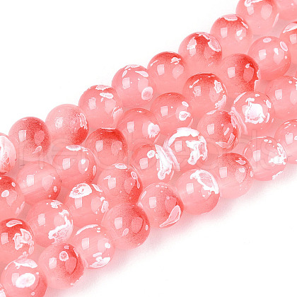 Baking Paint Glass Beads Strands DGLA-N015-6mm-03-1