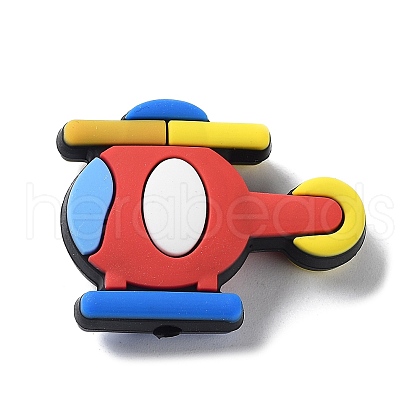 Airplane Food Grade Silicone Focal Beads SIL-G008-01F-01-1