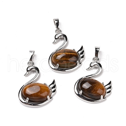 Natural Tiger Eye Pendants G-M385-04P-I-1