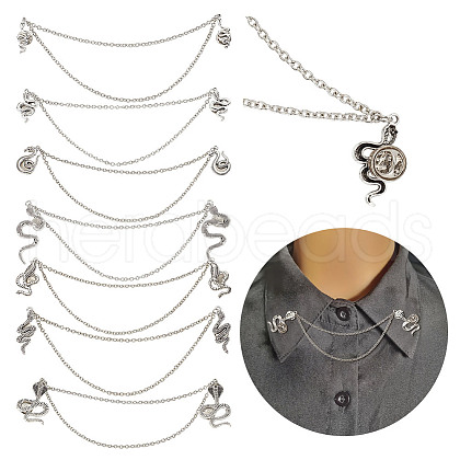 Alloy Charm Hanging Chains Collar Pins Tie Clips AJEW-GO00024-1