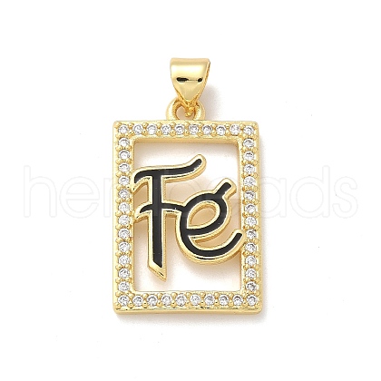 Brass Micro Pave Cubic Zirconia Pendants KK-P294-17G-02-1