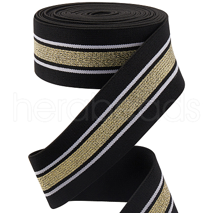 Gorgecraft 4.7 Yards Flat Polyester Striped Elastic Wide Band OCOR-GF0003-86B-1