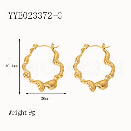 French Vintage Stainless Steel Hoop Earrings YQ8592-8-1