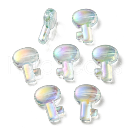 UV Plating Rainbow Iridescent Transparent Acrylic Beads OACR-C007-05D-1