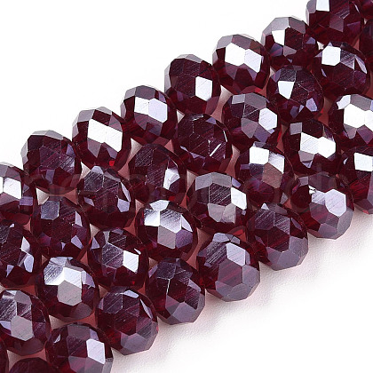 Electroplate Glass Beads Strands EGLA-A034-T2mm-A28-1