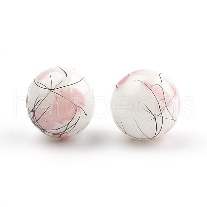 Drawbench & Baking Painted Glass Beads Strands GLAA-S176-4mm-05-1