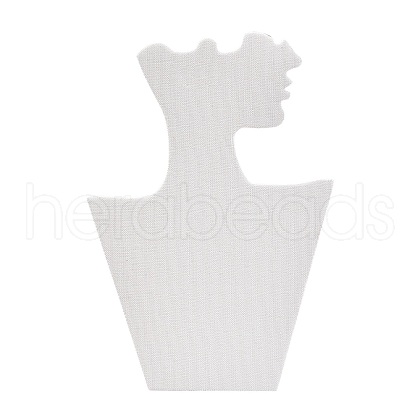 Cardboard Covered with Linen Cloth Necklace & Earring Display Stands ODIS-Q041-07A-1