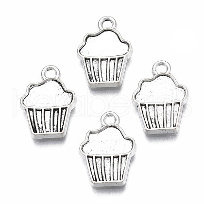 Tibetan Style Alloy Charm Settings for Enamel TIBEP-N011-025-1