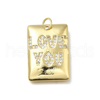 Brass Micro Pave Cubic Zirconia Pendants KK-C090-44G-02-1