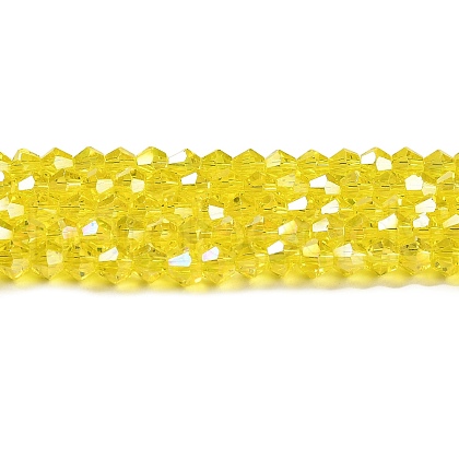 Transparent Electroplate Glass Beads Strands GLAA-F029-3mm-A21-1