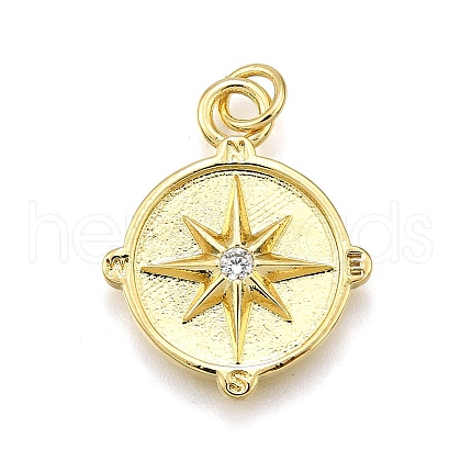 Rack Plating Brass Micro Pave Cubic Zirconia Pendants KK-K401-60C-G-1