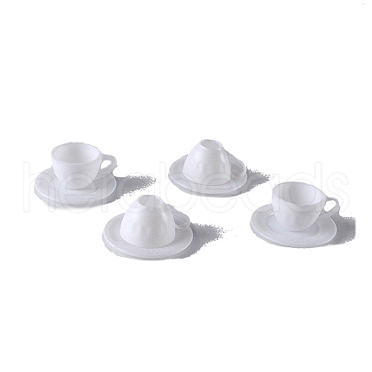 Plastic Tea Cup & Plate Miniature Ornaments PW-WG58236-02-1
