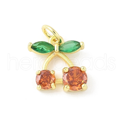 Brass Micro Pave Cubic Zirconia Pendants KK-Z101-06G-04-1