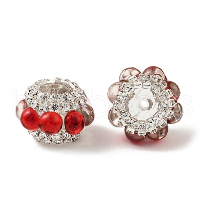 Sparkling Acrylic Rhinestone Round Beads OACR-NH0002-01B-03-1