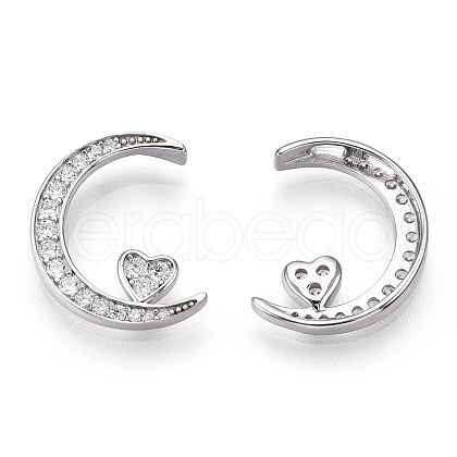Rhodium Plated 925 Sterling Silver Micro Pave Cubic Zirconia Pendants STER-T004-35P-1