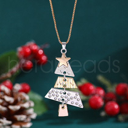 Christmas Tree Alloy Pendant Necklaces for Women WG3F9DA-02-1