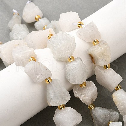 Raw Rough Natural White Jade Beads Strands G-Z087-A05-1