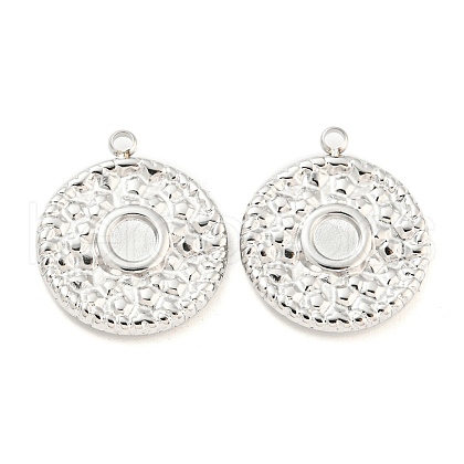 Non-Tarnish 304 Stainless Steel Pendant Cabochon Settings STAS-P333-02P-1
