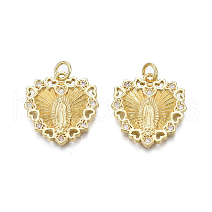 Brass Micro Pave Cubic Zirconia Pendants ZIRC-N039-228-1