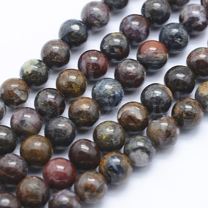 Natural Pietersite Beads Strands G-P336-01-8mm-1