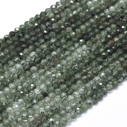Natural Rutilated Quartz Beads  Strands G-D0013-16-1
