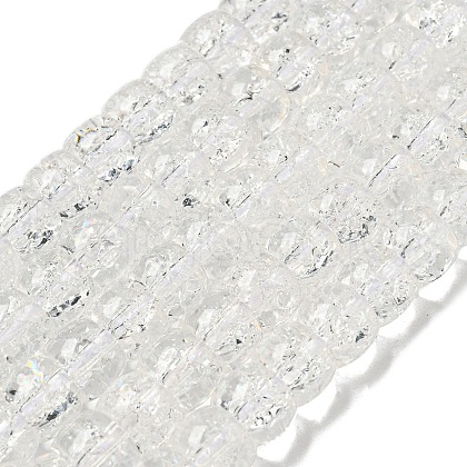 Transparent Spray Painting Crackle Glass Beads Strands GLAA-NH0001-05K-1