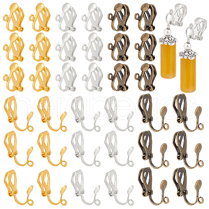   100Pcs Brass Clip-on Earring Findings FIND-PH0002-55A-1