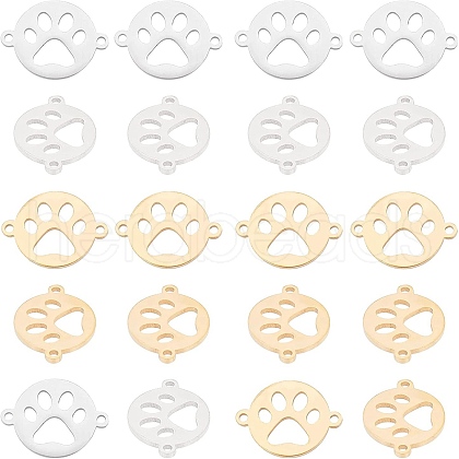 Unicraftale 20Pcs 2 Style 201 Stainless Steel Links Connectors STAS-UN0027-20-1
