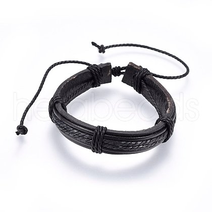 Leather Cord Bracelets BJEW-F347-09B-1