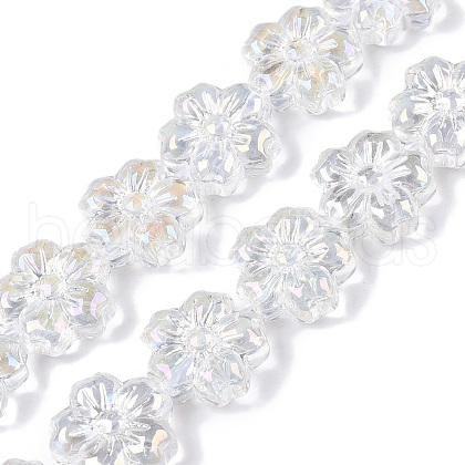 Transparent Electroplate Glass Beads Strands EGLA-N012-17-1