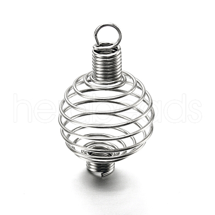 Iron Spiral Bead Cages Pendants Making X-STAS-A031-01-A-1