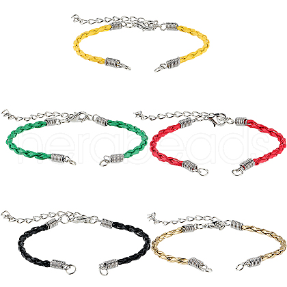 SUNNYCLUE 30Pcs Braided PU Leather Cord Bracelet Making MAK-SC0001-30A-1