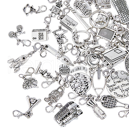 SUPERFINDINGS Study Theme Tibetan Style Alloy Pendant Decoration HJEW-FH0001-35-1