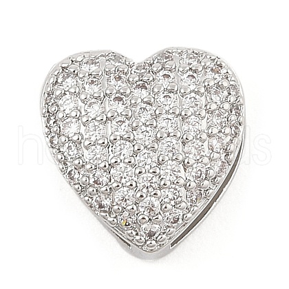 Brass Micro Pave Cubic Zirconia Slide Charms ZIRC-I068-10P-A-1