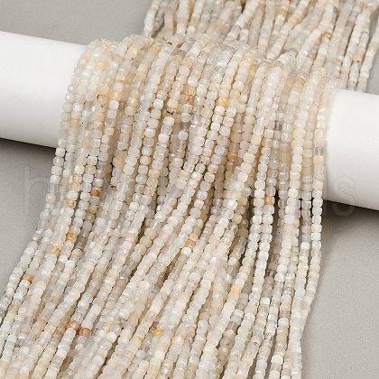 Natural White Moonstone Beads Strands G-RM2025-C40-B-1