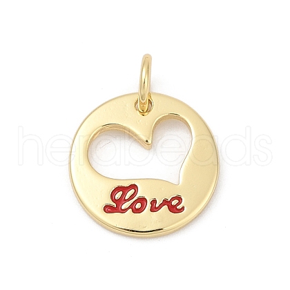 Brass Enamel Charms KK-U062-30G-02-1