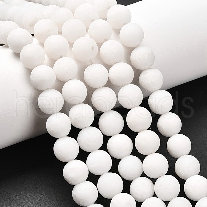 Natural White Jade Beads Strands G-D695-10mm-1