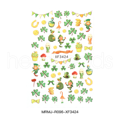 Self Adhesive Nail Art Stickers Decals for Ireland MRMJ-R096-XF3424-1