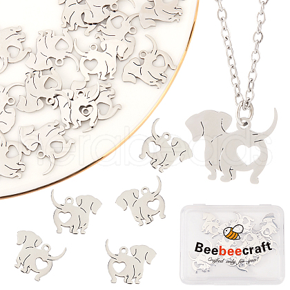 Beebeecraft 16Pcs 201 Stainless Steel Pendants STAS-BBC0005-28-1