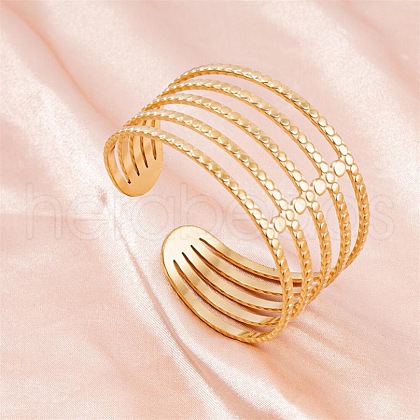 304 Stainless Steel Cuff Bangles for Women NL6885-2-1