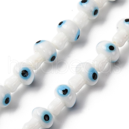 Handmade Evil Eye Lampwork Beads Strands LAMP-S069-01A-04-1