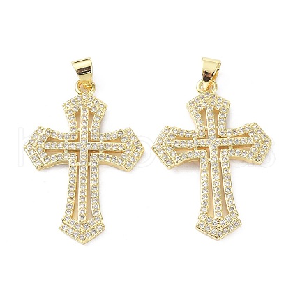 Brass Micro Pave Cubic Zirconia Pendant ZIRC-C021-25G-1