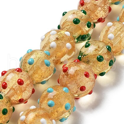 Handmade Bumpy Lampwork Beads Strands LAMP-P059-A04-1