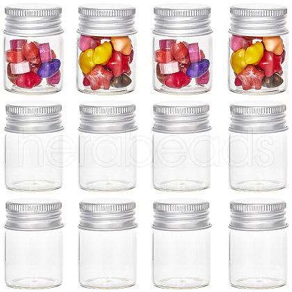 SUNNYCLUE 30Pcs Clear Glass Bottles Bead Containers CON-SC0001-11S-01-1
