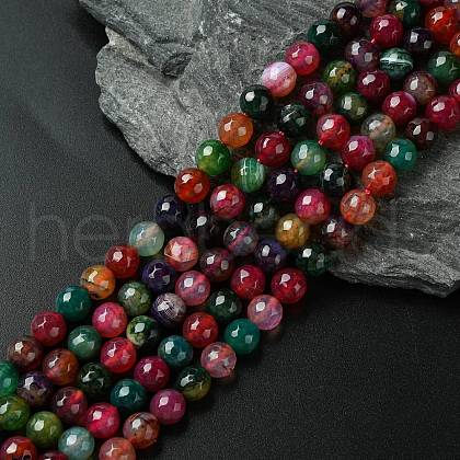 Natural Agate Beads Strand G-G580-8mm-03-1
