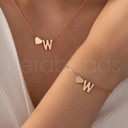 Heart Brass Pendant Necklaces & Charm Bracelets Sets FS-WGFCFF7-12-1